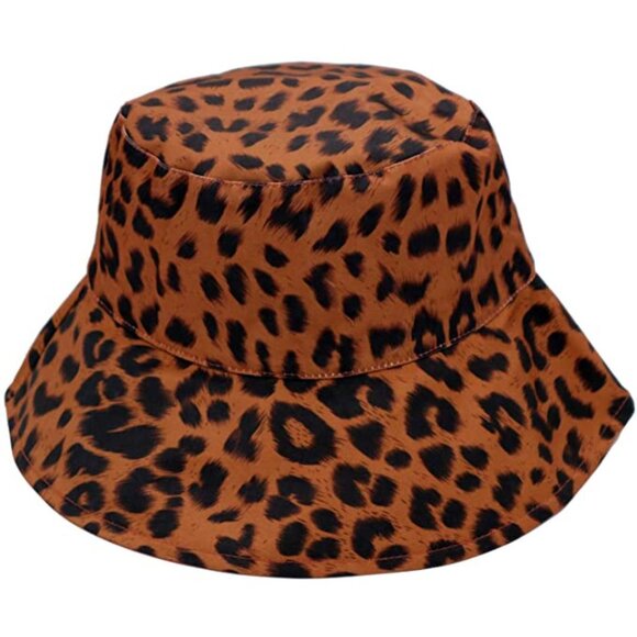Women's Leopard print Bucket hat, Summer hat Travel, Revisable packable hat - Picture 1 of 4